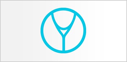 Circular cyan icon of Littmann stethoscope tubing and yoke.
